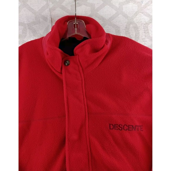 Descente Sweater Mens XXXL Red Fleece Full Zip Sweatshirt Lined - Picture 5 of 9